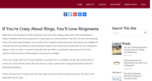 Ringmania screenshot of latest website